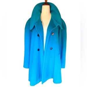 ESCADA by MARGARETHA LEY TURQUOISE 1980s VINTAGE COAT JACKET STUNNING